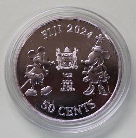 Fidji / Fiji 50 Cent 2024 Steamboat Willie / Micky Mouse - 1 oz BU - Bild vergrern 