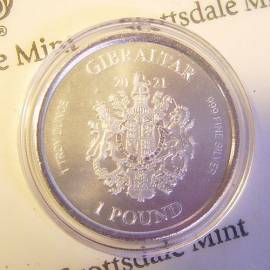 Gibralta 1 Pound Perseus mit Kopf der Medusa 2021 1 oz  - Bild vergr��ern 