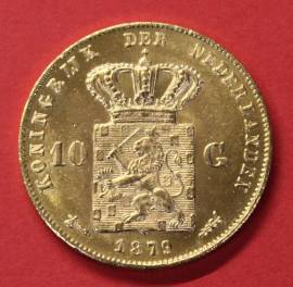Niederlande 10 Gulden 1879 Wilhelm 6,05 g (versandkostenfrei!) - Bild vergr��ern 