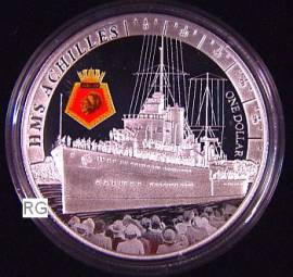1 $ Neuseeland 2014 - HMS Achilles - PP - Bild vergrern 