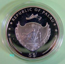 Palau 5 Dollars 2010 - Berge und Blumen: Mount Everest - Proof - Bild vergrern 