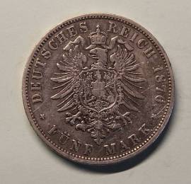 (Mi3) 5 Mark Preu�en 1876 C ss - Bild vergr��ern 