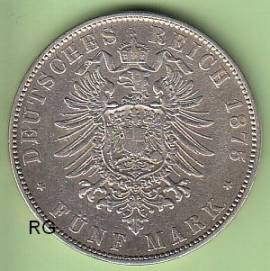 (Mi6) 5 Mark Sachsen 1875 E ss - Bild vergr��ern 