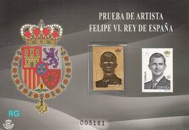 2 x 0,50 € Spanien 2015 - Briefmarke+Silberbriefmarke (vergoldet) Krönung von Felipe VI. - Bild vergrößern