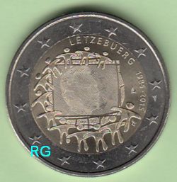 2 Euro Luxemburg 2015 30 Jahre EU-Flagge bfr.